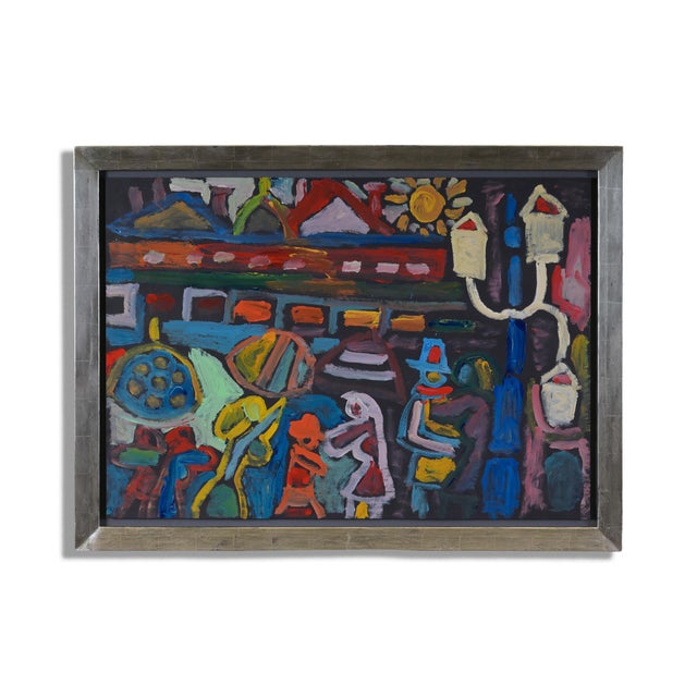 Miklos Nemeth, Composition, Acrylic on Cardboard For Sale - Image 3 of 3