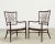 Modern Set of Four Barbara Barry Rattan Script Dining Chairs For Sale - Image 3 of 18