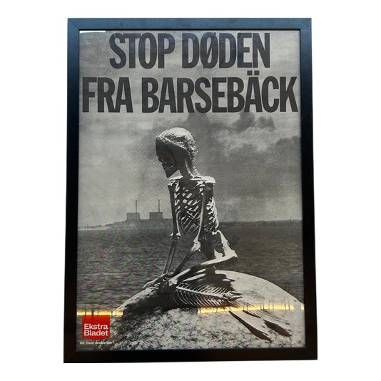 Vintage Political Poster Ekstra Bladet Anti-Nuclear Protest Poster, Denmark, 1970s For Sale