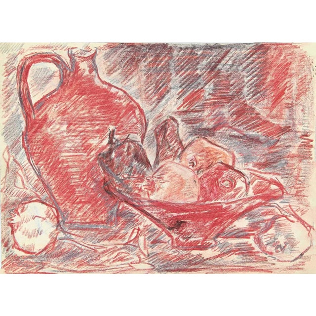 Still Life is an original pastel drawing on ivory-colored paper realized by Herta Haussmann (1892-1972). Not signed. The...