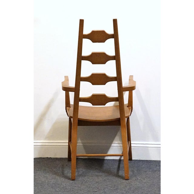 Unique Furniture Solid Oak Southwestern Mediterranean Ladderback Dining Arm Chair 5530 – American Fiesta Finish For Sale In Kansas City - Image 6 of 10