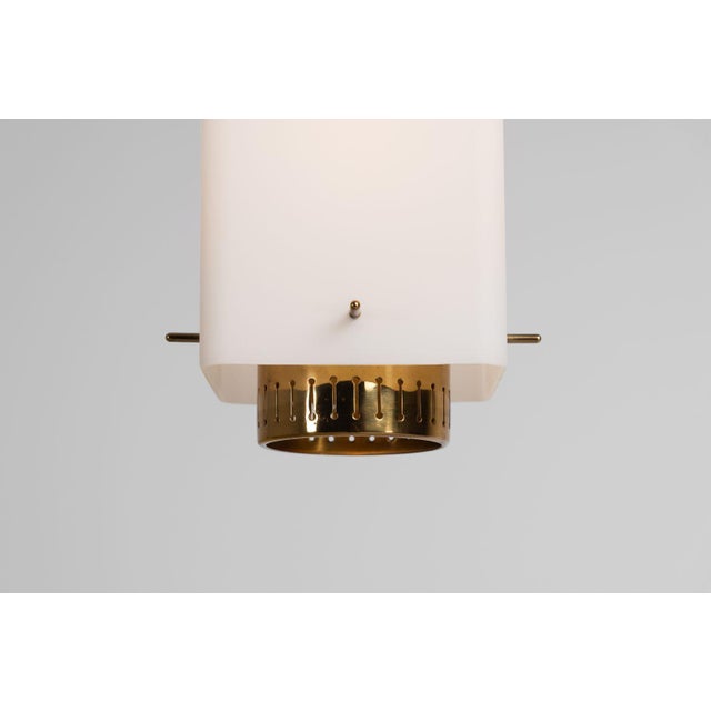 1960s Vintage Italian Pendant Lamp in Brass and Glass from Stilnovo, 1960s For Sale - Image 5 of 16