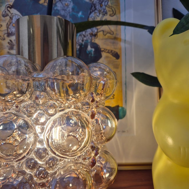 Bubble Glass Pendant Lamp by Helena Tynell for Limburg, 1970s For Sale - Image 6 of 8