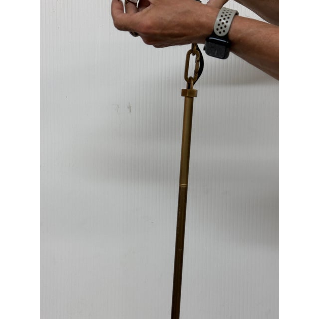 Gold Living Design Brass Single Pendant Light For Sale - Image 8 of 12