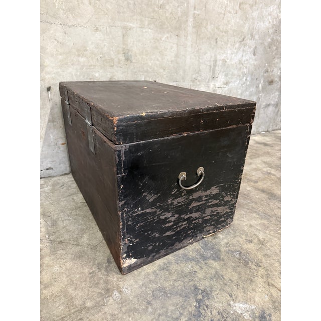 Antique Chinese Opera Trunk Hand Painted Wedding Chest Floral Motif For Sale - Image 16 of 17