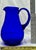 Stunning Vintage Retro Art Deco Deep Cobalt Blue Hand Blown Art Glass Pitcher - Circa Mid 20th Century For Sale - Image 18 of 18