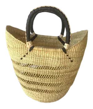 Bolga Ghana Open Wave Yikene Beach Bag Woven Basket