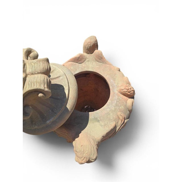 Large Italian Terracotta Garden Urns, 1970s, Set of 2 For Sale - Image 8 of 11