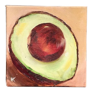 Late 20th Century "Solo Avocado II" Still Life Oil Painting For Sale