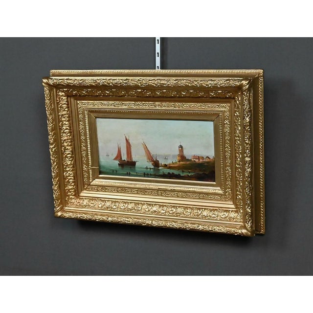 French School Artist, Sailboats on the Mediterranean, Oil on Panel, 19th Century, Framed For Sale - Image 4 of 18