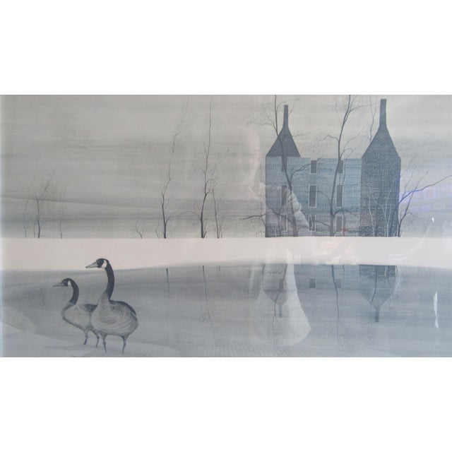1978 Patricia Buckley Moss Greg Copeland Geese on Frozen Pond Signed Lithograph, Framed For Sale - Image 4 of 12