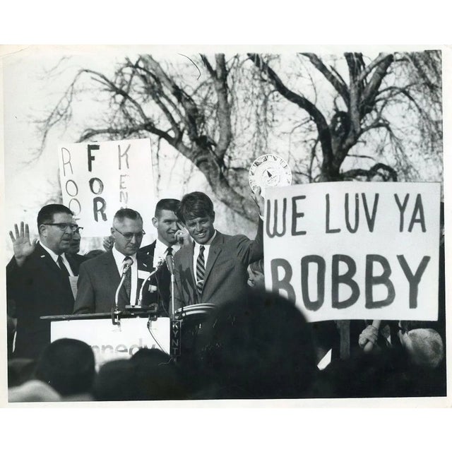Robert Kennedy during his election campaign - Photo by Robert Grossman - 1968 1968 For Sale