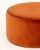 Modern Burnt Orange Velvet Circular Ottoman. 12.5" H x 23.25" Diameter. Provenance: From a New York City Collection.