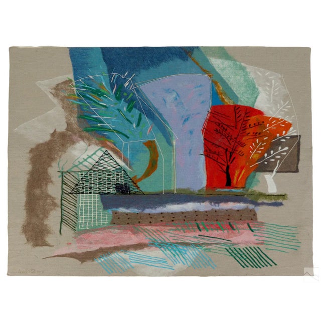 Textile Large 1990s Calman Shemi Tropical Gardens Tapestry - 65 X 67 In For Sale - Image 7 of 7