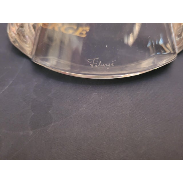 Late 20th Century Faberge’ "Bristol" Clear Crystal Footed Cake Stand For Sale - Image 4 of 8
