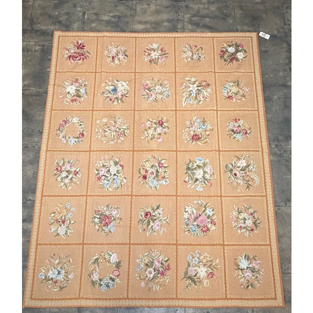 Antique French Aubusson Rug Circa 1950s For Sale - Image 4 of 10