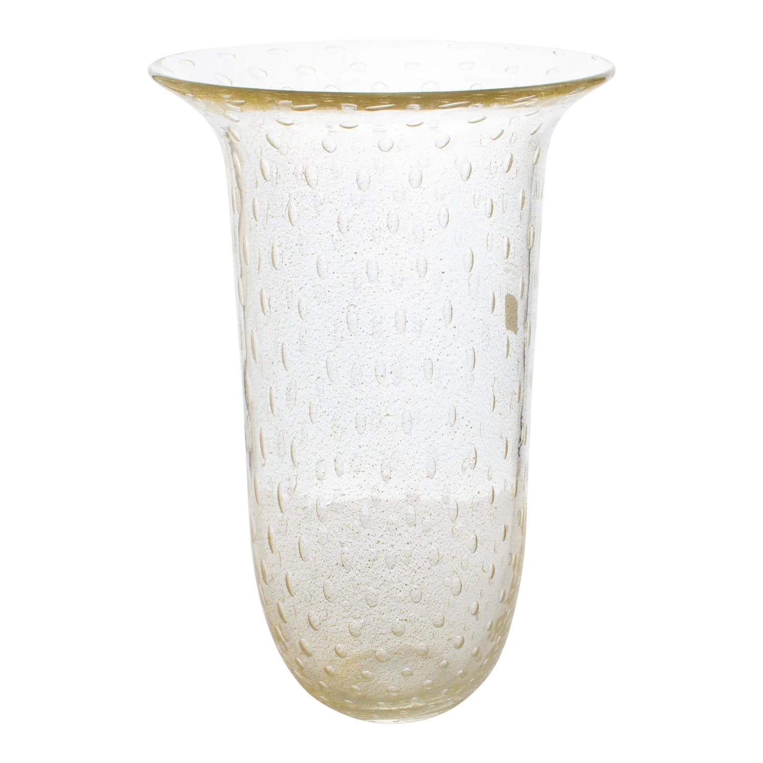【美品】Gambaro & Poggi Murano ガラス ベース　イタリア製 Italian Art Glass Murano Vase Gold Flakes and Bubbles by Gambaro