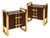 Chocolate Brown Glass Bedside Cabinets with Brass Frames from Justfurnituress SRL, Set of 2 For Sale