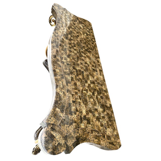 Vintage Henredon Tessellated Stone Console With Sculptural Gold-Tone Scrollwork For Sale - Image 15 of 18