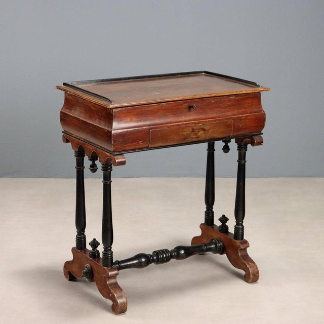 Poplar Worktable with Walnut Stain For Sale - Image 14 of 14