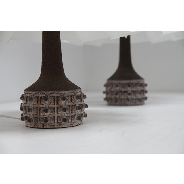 Danish Modern Ceramic Table Lamps by Jette Hellerøe for Axella, 1960s, Set of 2 For Sale - Image 11 of 18