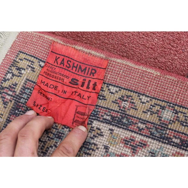 Handmade Italian Kashmir Rug, 1980s For Sale - Image 3 of 8