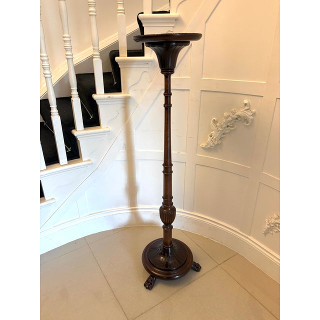 Antique Victorian Carved Mahogany Torchere Plant Stand, 1860 For Sale - Image 12 of 12
