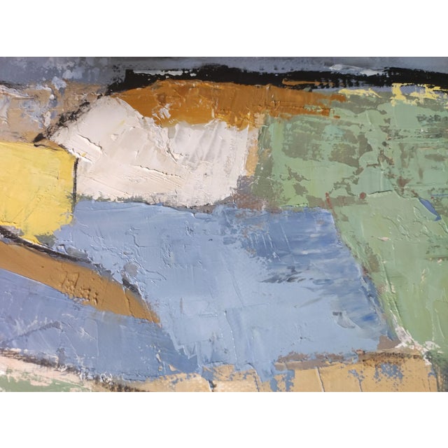 2020s "Vibrato Landcape" Original Contemporary Oil Painting on Canvas by Sophie Dumont, Framed For Sale - Image 5 of 10