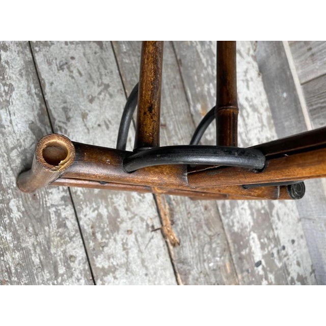 Black Napoleon III Bamboo Tea Table For Sale - Image 8 of 11