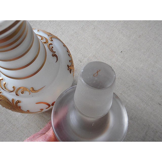 Glass Vintage Cased Glass & 24K Gold Trim Decanter For Sale - Image 7 of 8