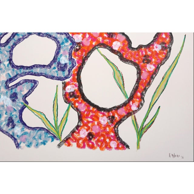 Violet 2026, Illustration Style, Coral Architecture, Vivid Tones, Gouache Crayon on Watercolor Paper by Romina Milano For Sale - Image 8 of 10