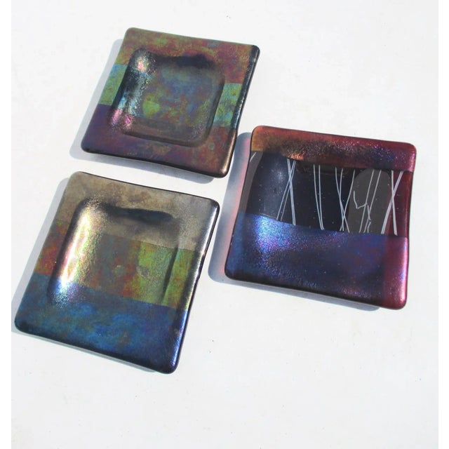 Dichroic Glass Desk Trays - Set of 3 For Sale In New York - Image 6 of 9