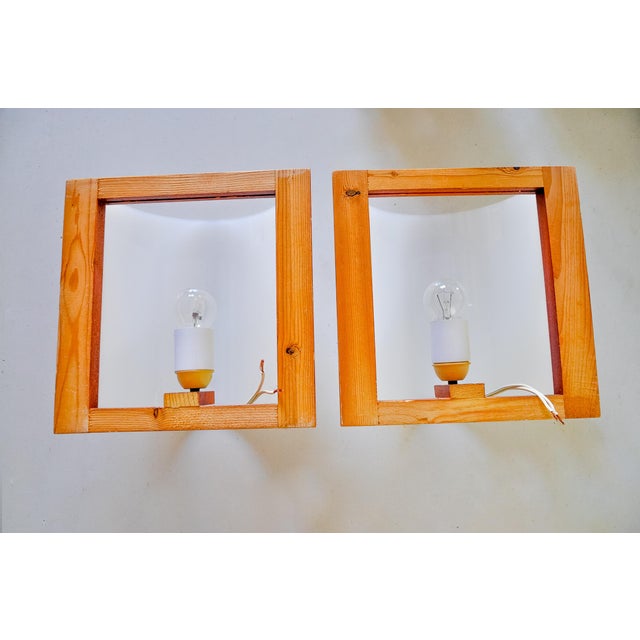 Wood Mediterranean Pine and Methacrylate Wall Lights, Spain, 1980s, Set of 2 For Sale - Image 7 of 8