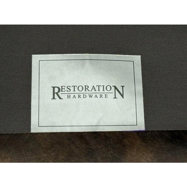 Restoration Hardware Lancaster Brown Leather Large Reading Chair For Sale In New York - Image 6 of 10