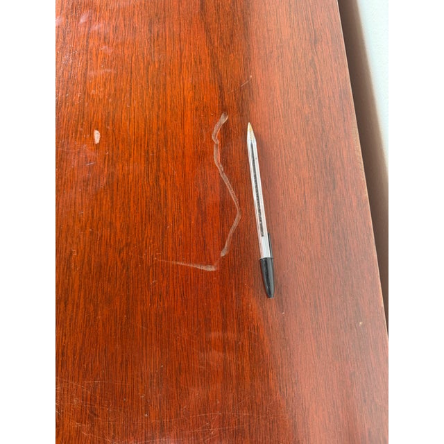 Vintage Georgian Style Mahogany Serpentine Chest of Drawers With Writing Brush Slide For Sale - Image 11 of 12