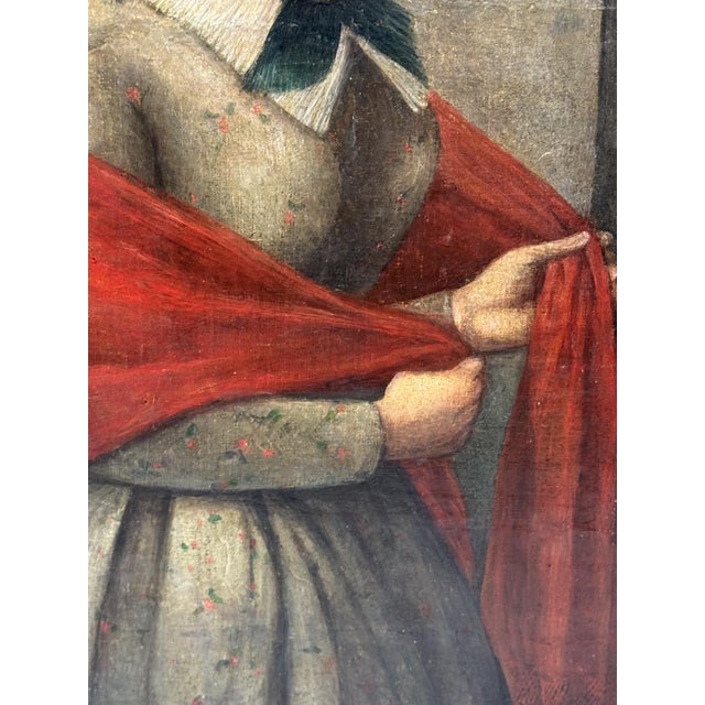 Italian School Artist, Portrait of a Young Woman, 1850, Oil Painting on Canvas For Sale - Image 4 of 11