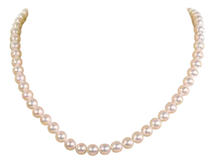 Tiffany & Co. 18k White Gold Signature Clasp Pearl Necklace