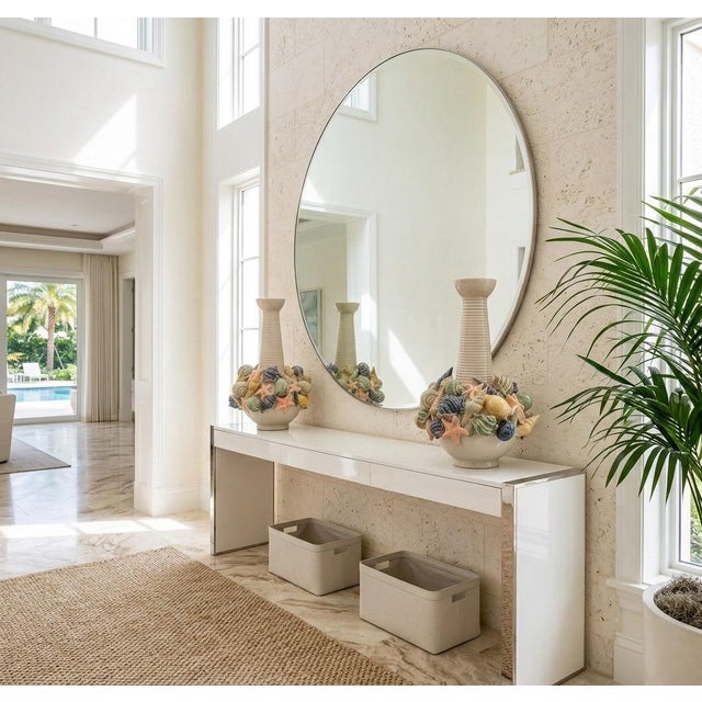 2020s Pair of Exuberant Italian Coastal Ceramic Shell Vases For Sale - Image 5 of 10