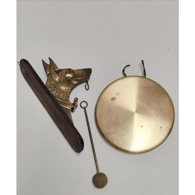 Arts & Crafts Bronze Figural Dog Wall Hanging Gong, 1920s For Sale - Image 4 of 6