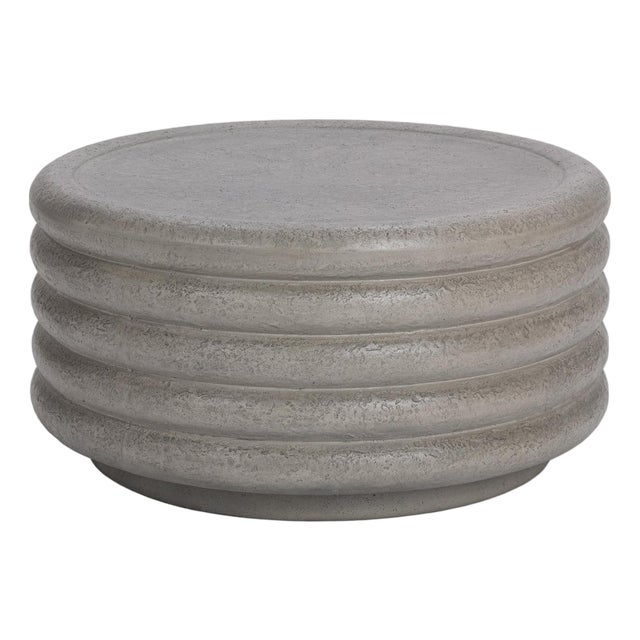 Outdoor Stacked Ring Modern Concrete Coffee Table For Sale