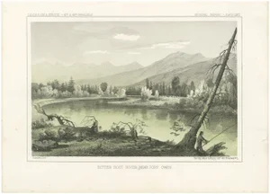 Sarony, Major & Knapp, Bitter Root River Near Fort Owen in Montana, Tinted Lithograph, 1856