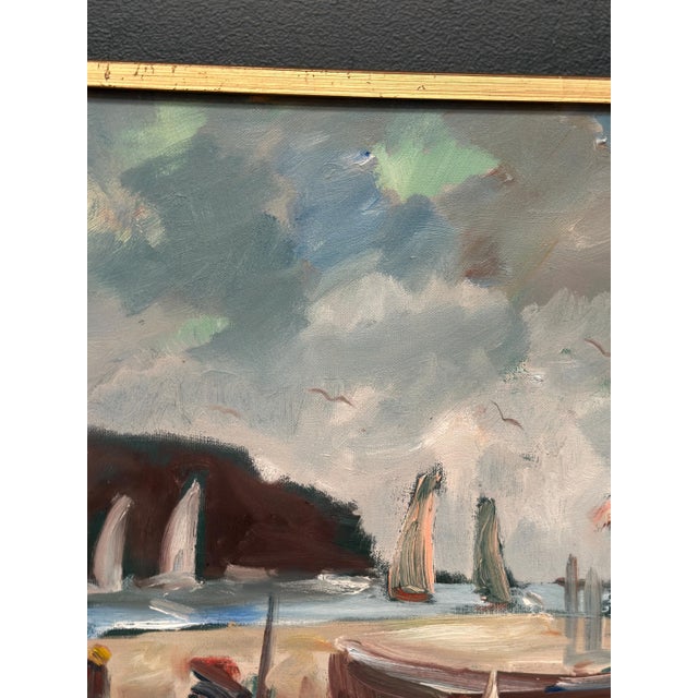 Eric Lo, Coastal Village, 1960s, Oil Painting on Canvas, Framed For Sale - Image 12 of 18