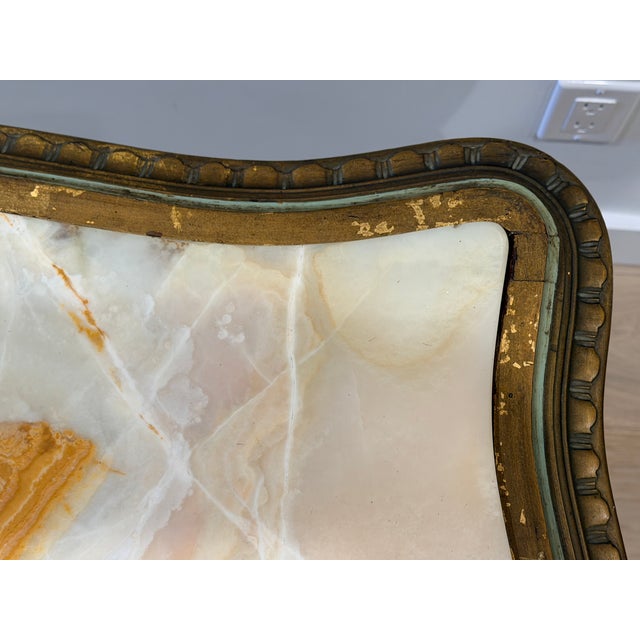 Light Green Late 19th Century Louis XVI Style Table With Onyx Top For Sale - Image 8 of 14