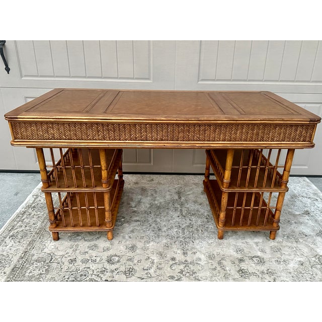 Vintage Tropical Rattan and Bamboo Tommy Bahama Desk Chairish