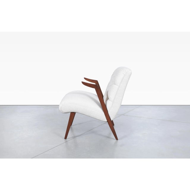 Mid-Century Modern Walnut Lounge Chairs With Floating Armrests, 1950s For Sale - Image 9 of 12