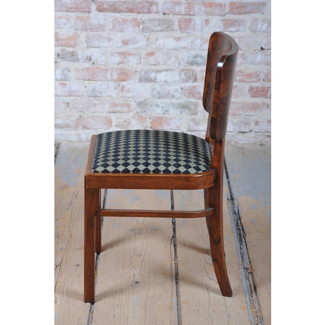 Vintage Art Deco Chairs in Beech and Walnut Veneer, Czech, 1920s, Set of 4 For Sale - Image 12 of 17