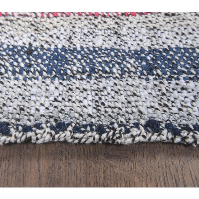 Turkish Vintage Handmade Wool Kilim Rug For Sale - Image 6 of 8