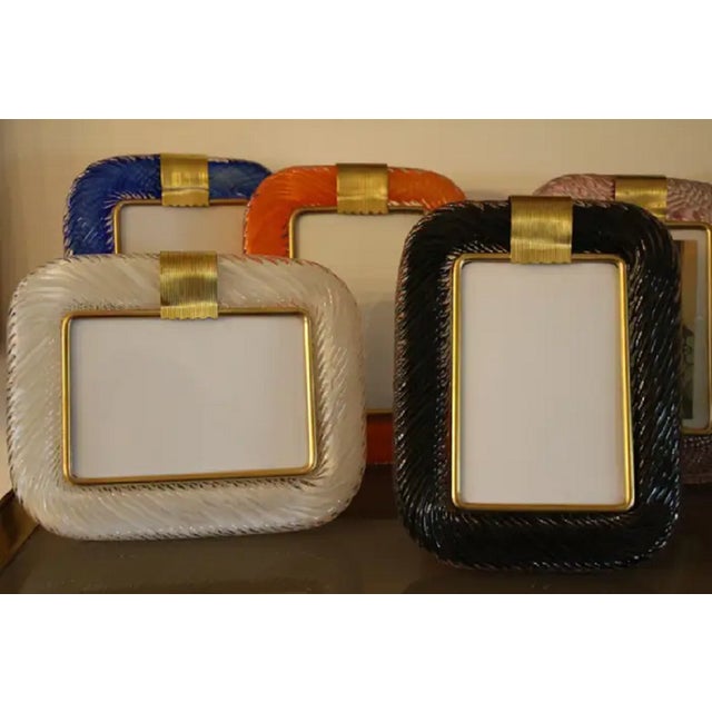 Pink Twisted Murano Glass and Brass Photo Frame from Barovier & Toso, 2000s For Sale - Image 15 of 18