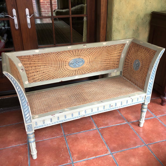 French Cane Settee Chairish