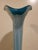 1990s Hand Blown Green & Teal Art Glass Jack in the Pulpit Calla Lily Style Vase For Sale - Image 4 of 11